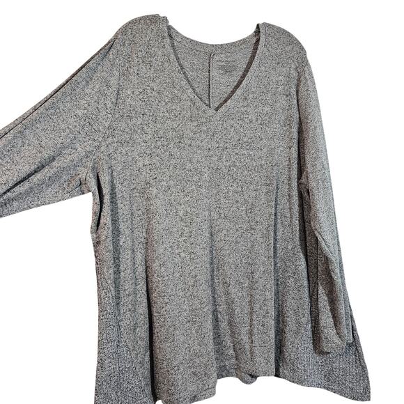 Lane Bryant 22 24w plus size lightweight sweater black gray heather relaxed fit - Picture 3 of 9